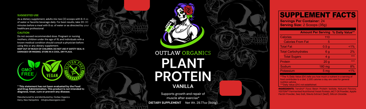 Vegan Plant Protein (Vanilla) Non-GMO Gluten Free